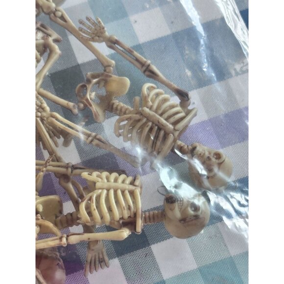 Mini Skeletons Halloween Hanging Plastic Crafts Cake Topper Party Drink pals 6" - Picture 3 of 5